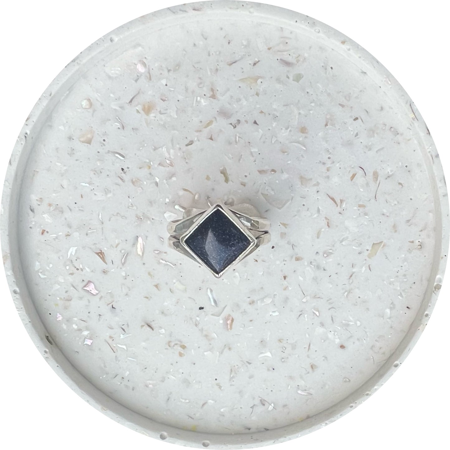Blue Goldstone Split Shank Ring