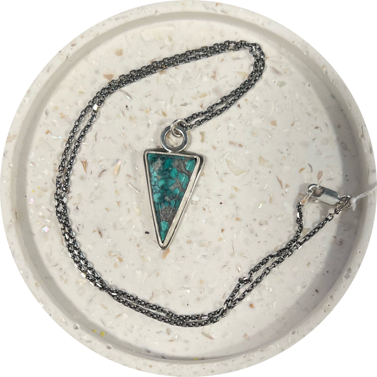 Turquoise Mountain Triangle Pendant