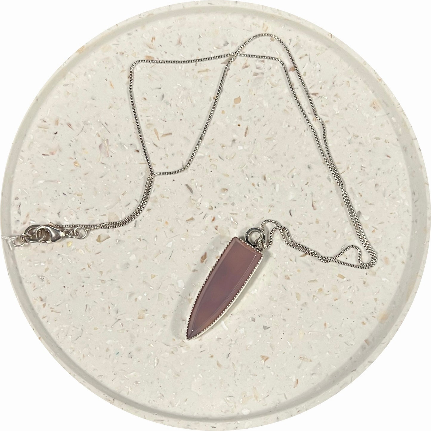 Pink Chalcedony Blade Pendant