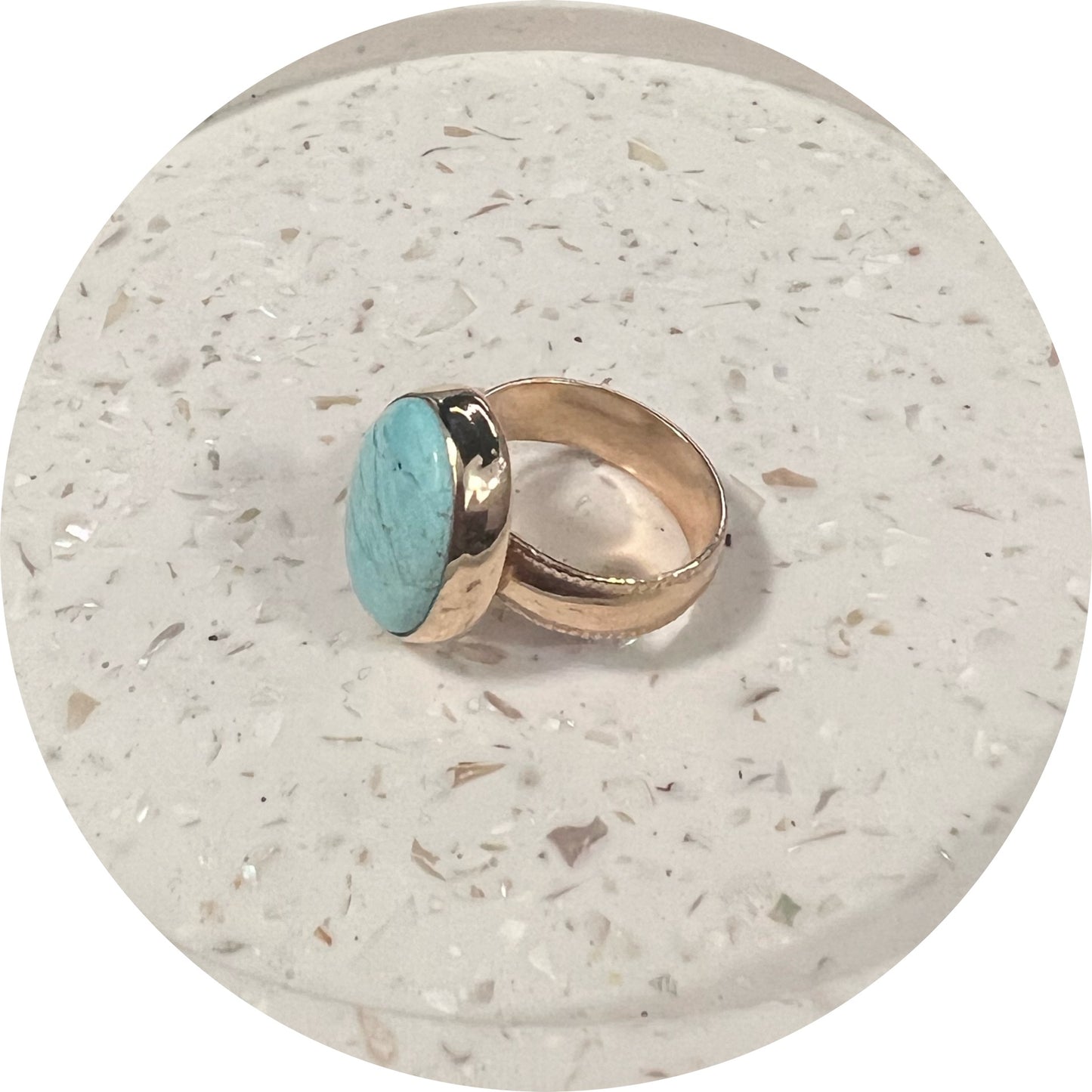Gold filled #8 Turquoise Ring