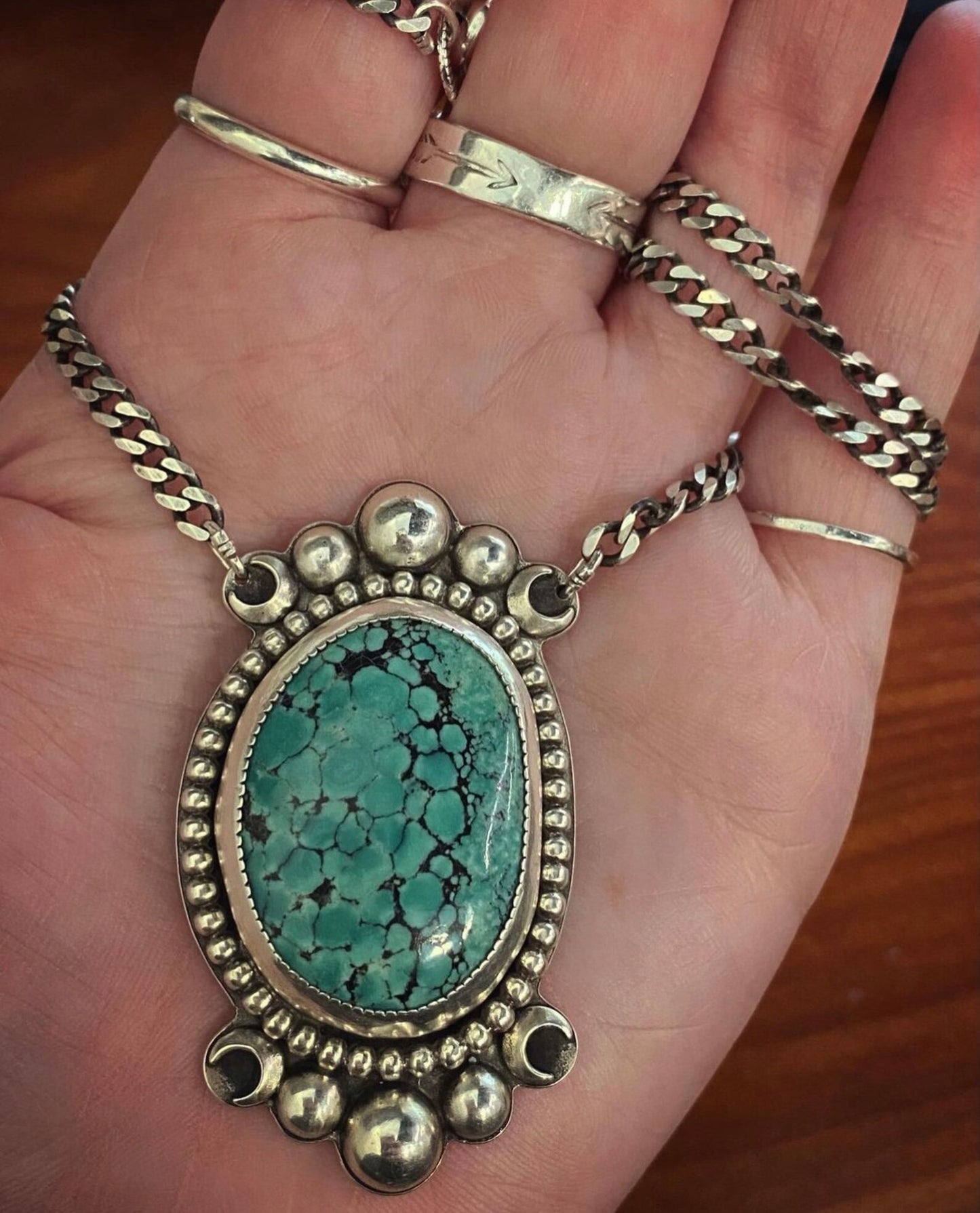 Oversized Turquoise Choker .925 Sterling Silver