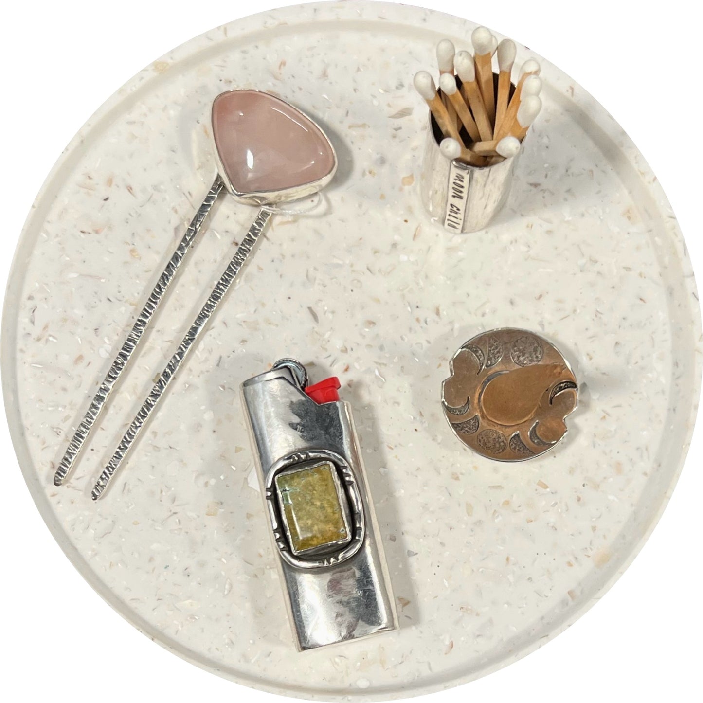 Solid Sterling Silver Turquoise Mini Lighter Sleeve