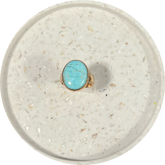 Gold filled #8 Turquoise Ring