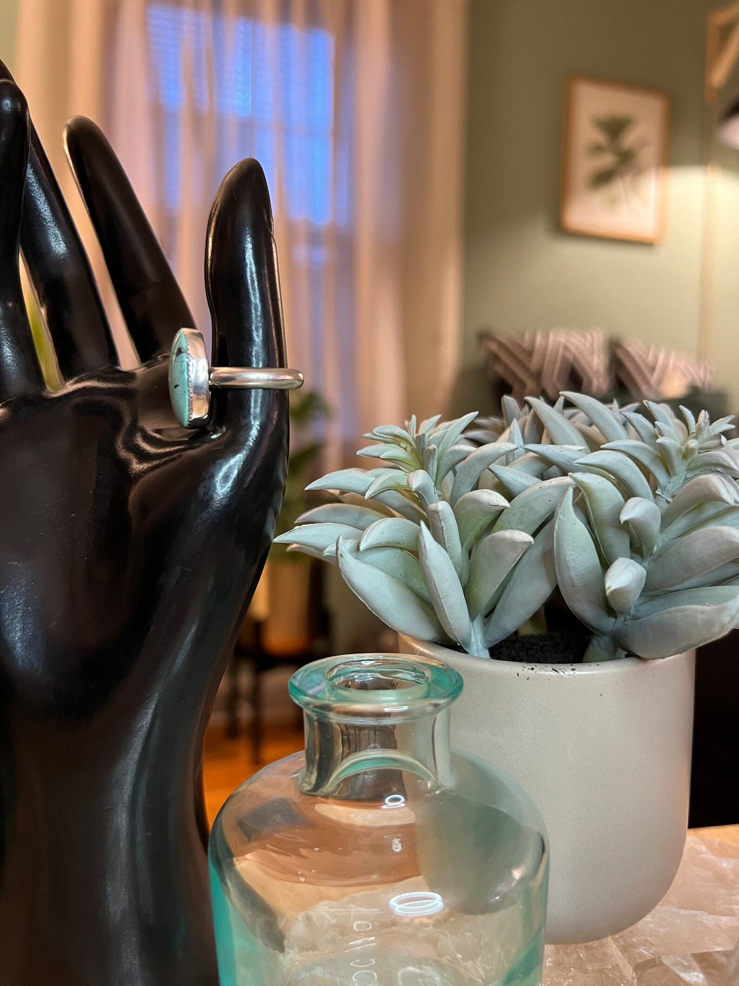 Blue Turquoise Statement Ring